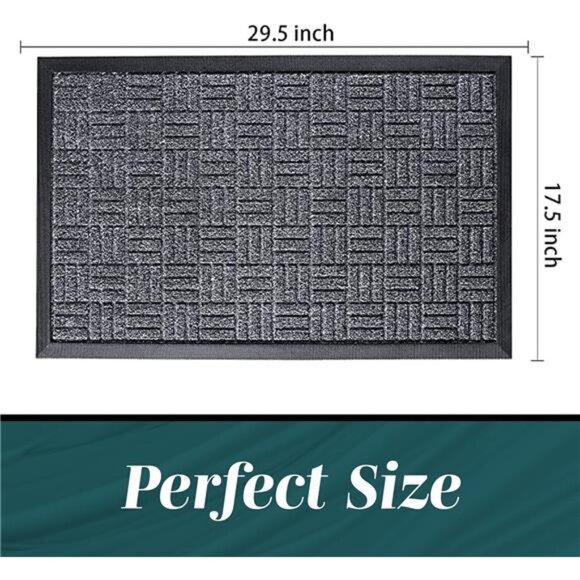 Front Door Mats, 2 Pc Set, 29.5 x 17, All Weather Entry and Back Yard, Indoor - Picture 2 of 8